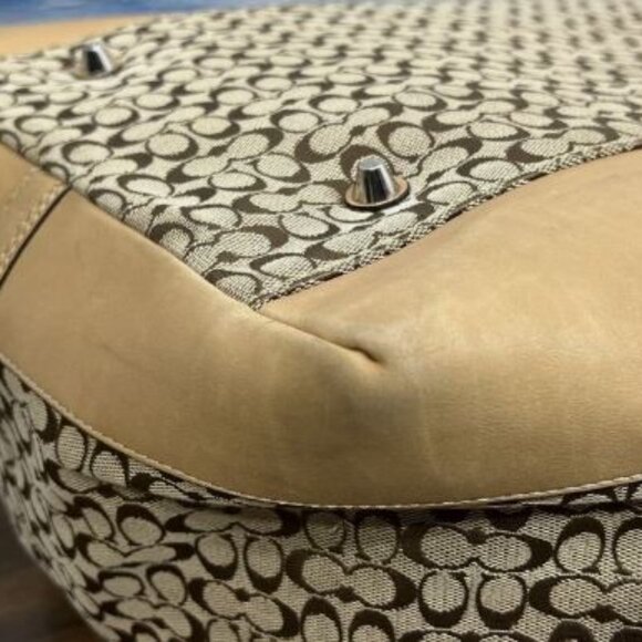 P1993-Holiday/Travel Special Coach Canvas/Leather Voyager Weekender with Strap - Picture 9 of 11